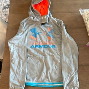 Under Armour Gray/Orange/Turquoise Hoodie Boys XL NWT